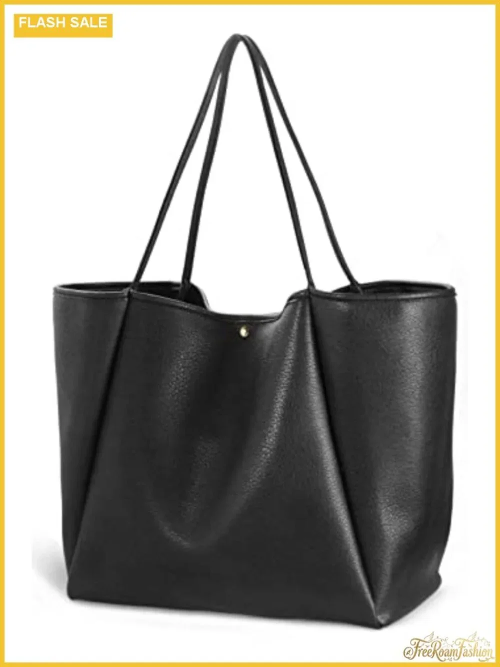 Oversize PU Leather Tote Women Weekender Bag Shopper Handbag Travel Purse